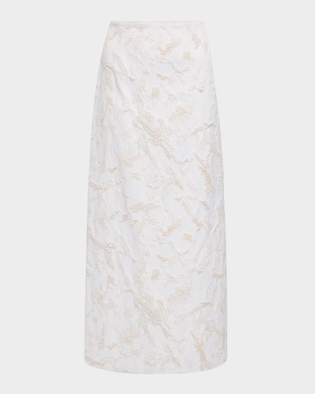 Straight Jacquard Midi Skirt